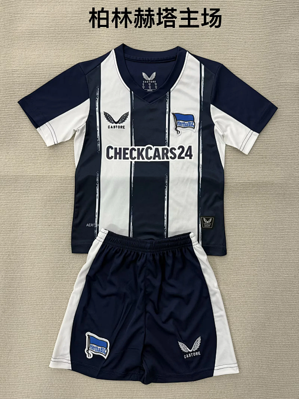 Niño_kids kit 25-26 Hertha home soccer jersey size 16-28